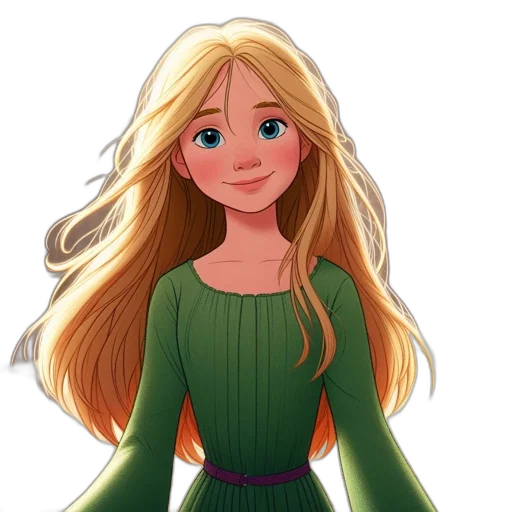 dress, cartoon, fantasy art, 3d render transparent PNG cut-out