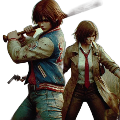 jacket, concept art, two, women transparent PNG cut-out