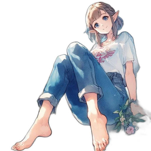 flower, staff, creature, shoes transparent PNG cut-out