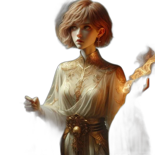 dress, staff, fantasy art, concept art transparent PNG cut-out