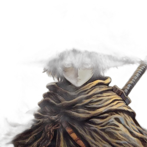 dragon, sword, mask, hair transparent PNG cut-out