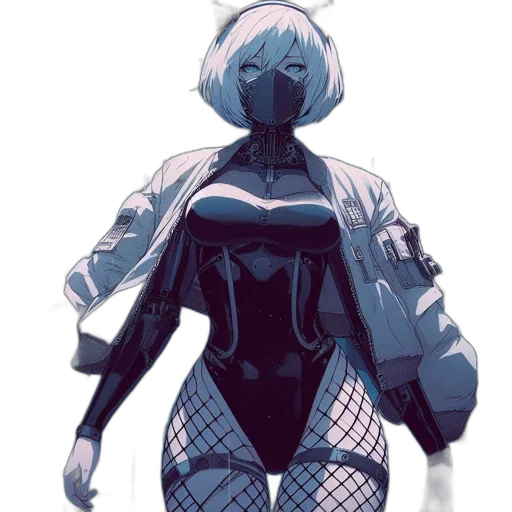 robot, jacket, dress, weapon transparent PNG cut-out