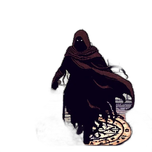 mask, creature, staff, dress transparent PNG cut-out