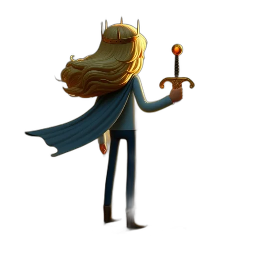 staff, sword, crown, hair transparent PNG cut-out