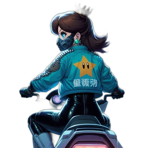 jacket, robot, weapon, staff transparent PNG cut-out