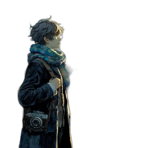 jacket, weapon, mask, staff transparent PNG cut-out