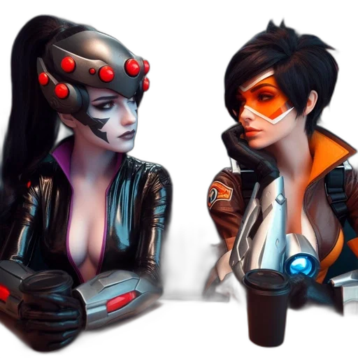 cyberpunk, concept art, fantasy art, 3d render transparent PNG cut-out