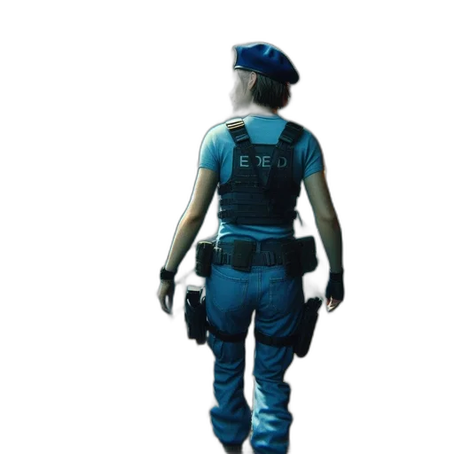 jacket, weapon, staff, robot transparent PNG cut-out