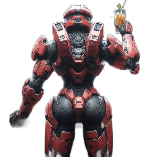 robot, weapon, concept art, 3d render transparent PNG cut-out