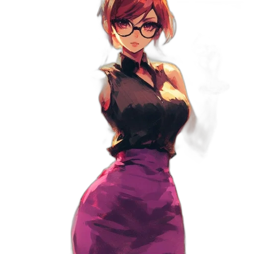 dress, staff, concept art, anime transparent PNG cut-out