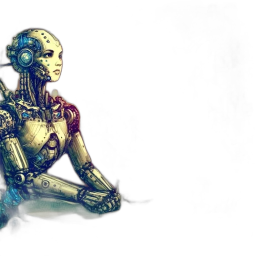 robot, cyberpunk, concept art, fantasy art transparent PNG cut-out