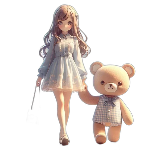 dress, staff, concept art, 3d render transparent PNG cut-out
