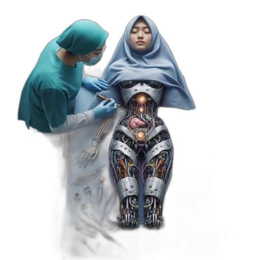 robot, concept art, fantasy art, cyberpunk transparent PNG cut-out