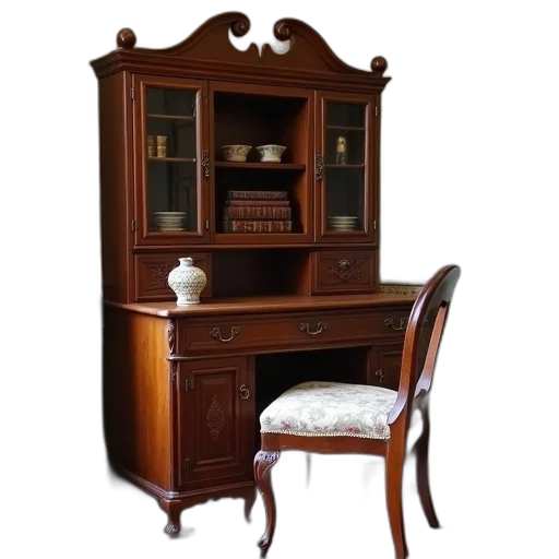 furniture, photorealistic, 3d render, vintage transparent PNG cut-out