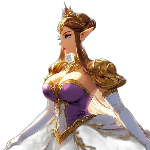 crown, dress, staff, concept art transparent PNG cut-out