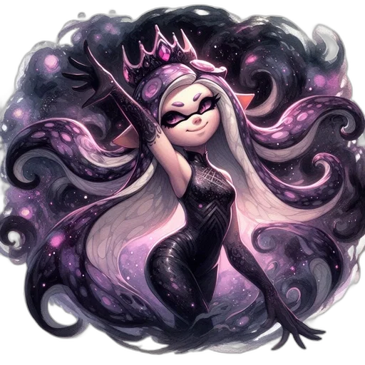 crown, hair, dress, creature transparent PNG cut-out