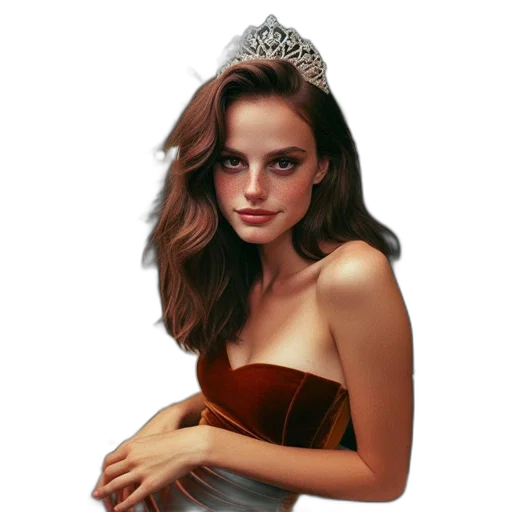 crown, dress, jewelry, face transparent PNG cut-out