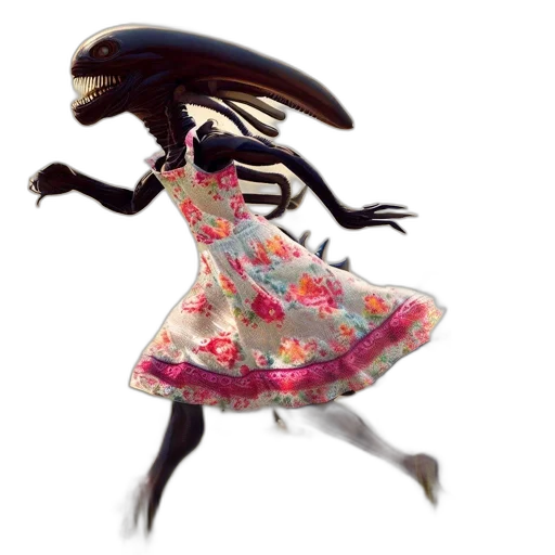 dress, creature, hair, robot transparent PNG cut-out
