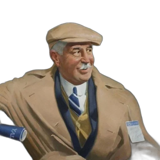 jacket, hat, staff, face transparent PNG cut-out