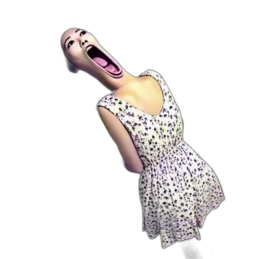 dress, face, staff, creature transparent PNG cut-out
