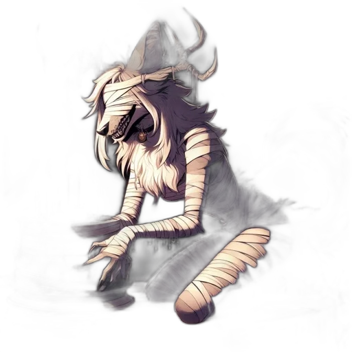 hat, mask, creature, staff transparent PNG cut-out