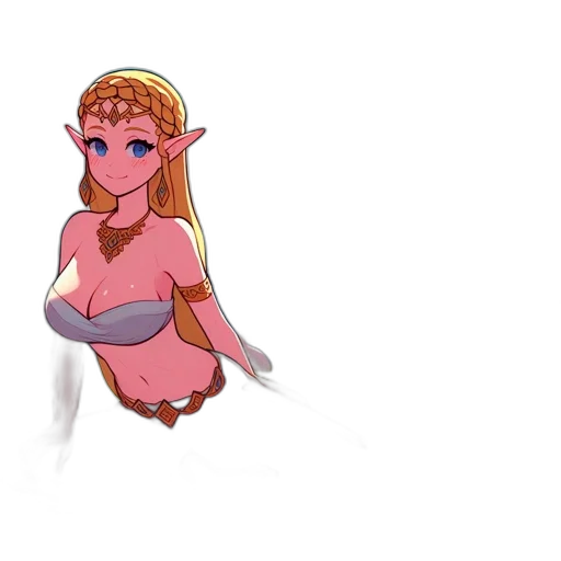 dress, crown, creature, staff transparent PNG cut-out
