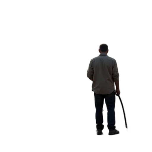 staff, umbrella, jacket, robot transparent PNG cut-out