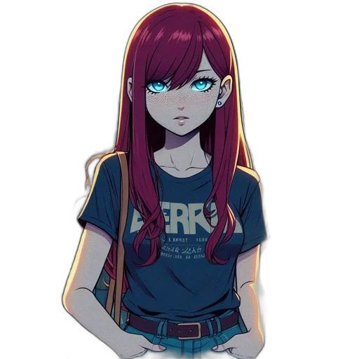dress, robot, hair, staff transparent PNG cut-out
