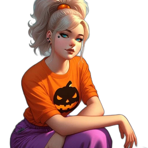 dress, face, concept art, comic book art transparent PNG cut-out