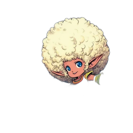 hair, creature, face, flower transparent PNG cut-out