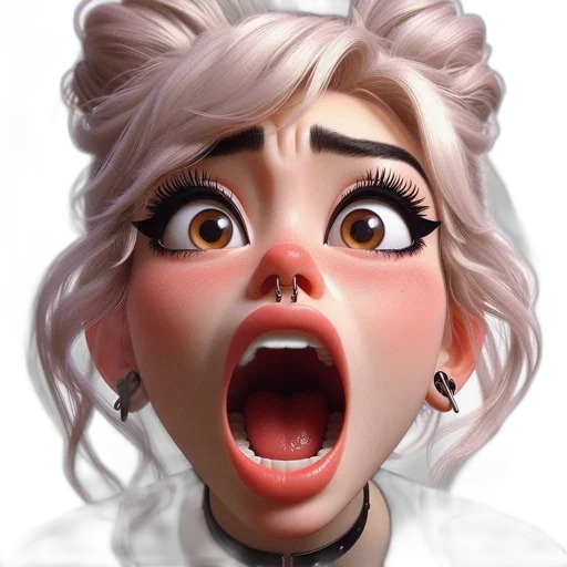 face, creature, 3d render, concept art transparent PNG cut-out