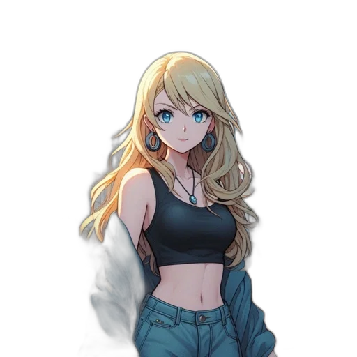 dress, jacket, staff, weapon transparent PNG cut-out