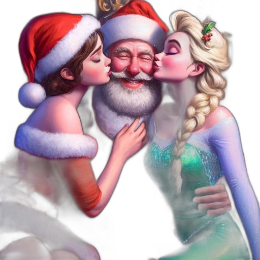 fantasy art, concept art, snow, santa transparent PNG cut-out