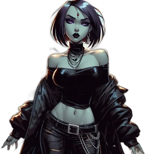 comic book art, concept art, cyberpunk, fantasy art transparent PNG cut-out