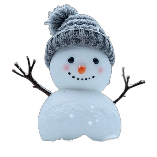 hat, 3d render, photorealistic, snow transparent PNG cut-out