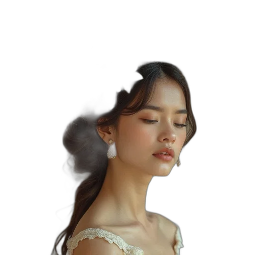 dress, face, jewelry, crown transparent PNG cut-out