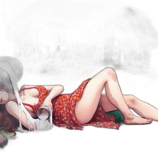 dress, watercolor, concept art, fantasy art transparent PNG cut-out