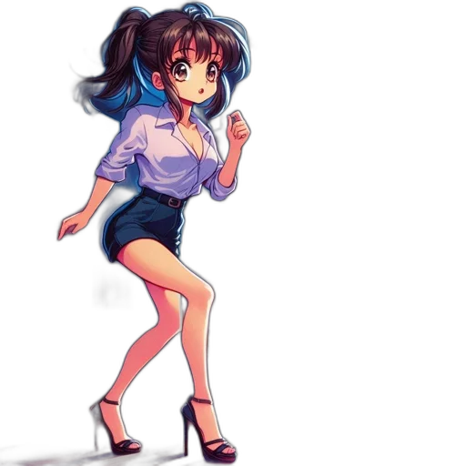 dress, shoes, anime, pixel art transparent PNG cut-out