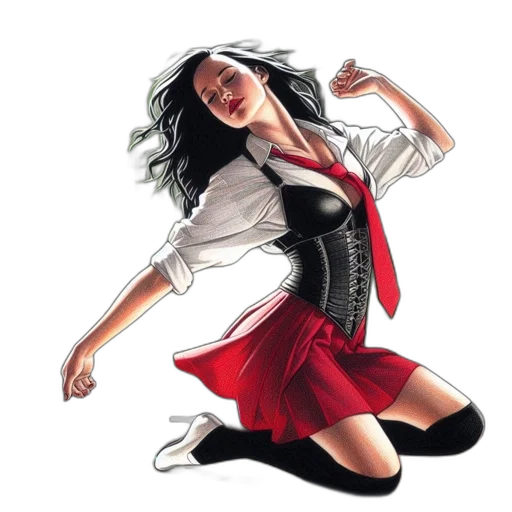 jacket, dress, comic book art, concept art transparent PNG cut-out