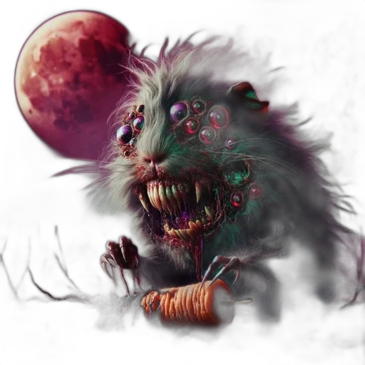 creature, mask, dragon, staff transparent PNG cut-out