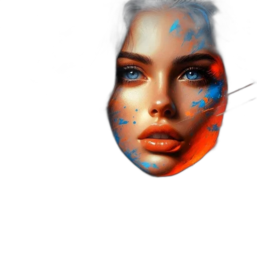 face, mask, hair, robot transparent PNG cut-out