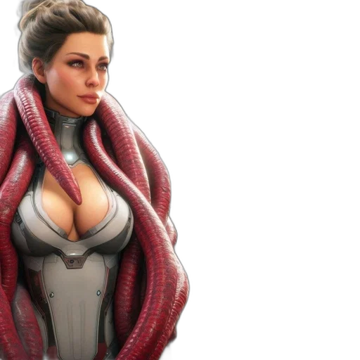 dress, concept art, fantasy art, cyberpunk transparent PNG cut-out