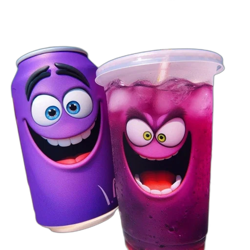 bottle, food, vaporwave, 3d render transparent PNG cut-out
