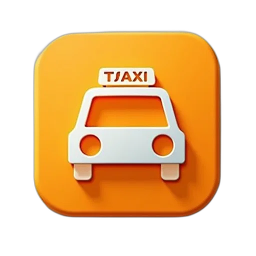taxi, icons, square, orange transparent PNG cut-out
