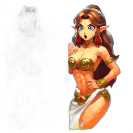 dress, jewelry, staff, concept art transparent PNG cut-out