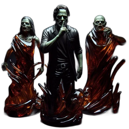 concept art, 3d render, fire, three transparent PNG cut-out
