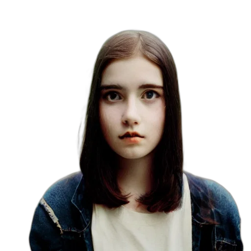 face, hair, jacket, creature transparent PNG cut-out
