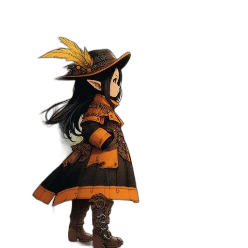 hat, jacket, dragon, staff transparent PNG cut-out
