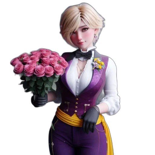 flower, staff, crown, jacket transparent PNG cut-out