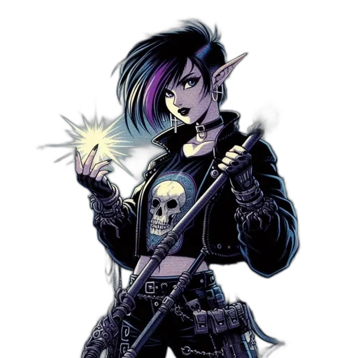 weapon, jacket, staff, concept art transparent PNG cut-out